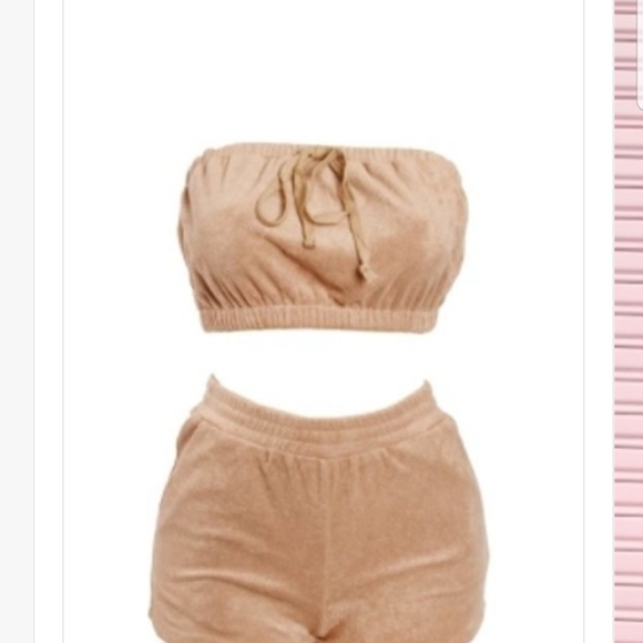 Terry Cloth High Waisted Shorts And Tube Top - Picture 7 of 7